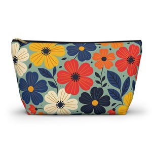 Bolsa de maquillaje/accesorios florales, organizador de viaje, regalo para ella, bonita bolsa con estampado floral