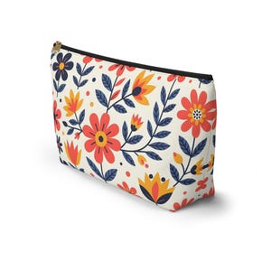 Estuche floral para accesorios: organizador de maquillaje y viaje para uso diario imagen 2