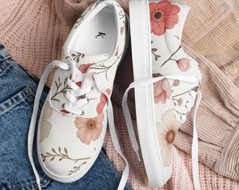 Floral Women’s lace-up canvas shoes