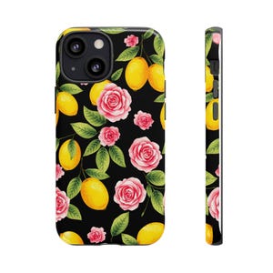 Custodia per telefono floreale con limone: design vivace con giardino, silicone antiurto immagine 3