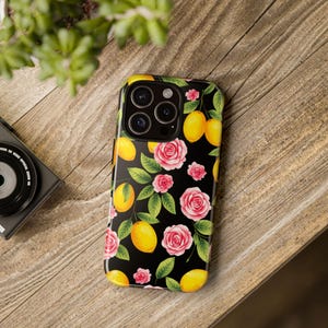 Custodia per telefono floreale con limone: design vivace con giardino, silicone antiurto immagine 6