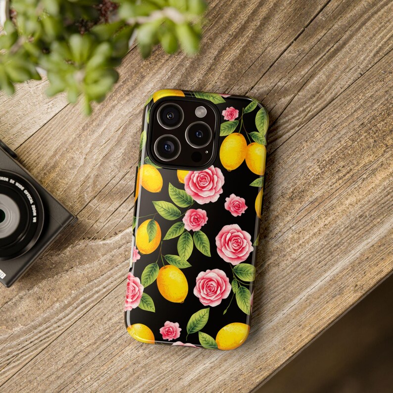 Custodia per telefono floreale con limone: design vivace con giardino, silicone antiurto immagine 6
