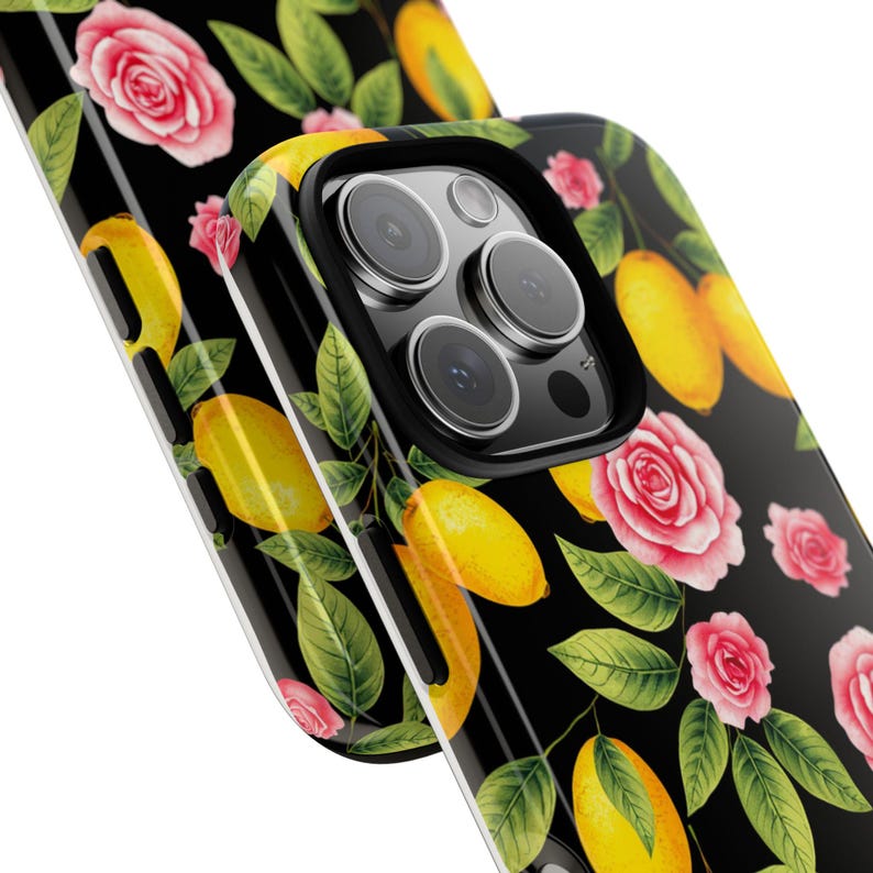 Custodia per telefono floreale con limone: design vivace con giardino, silicone antiurto immagine 4
