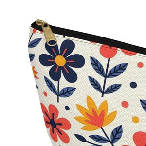 Estuche floral para accesorios: organizador de maquillaje y viaje para uso diario imagen 5