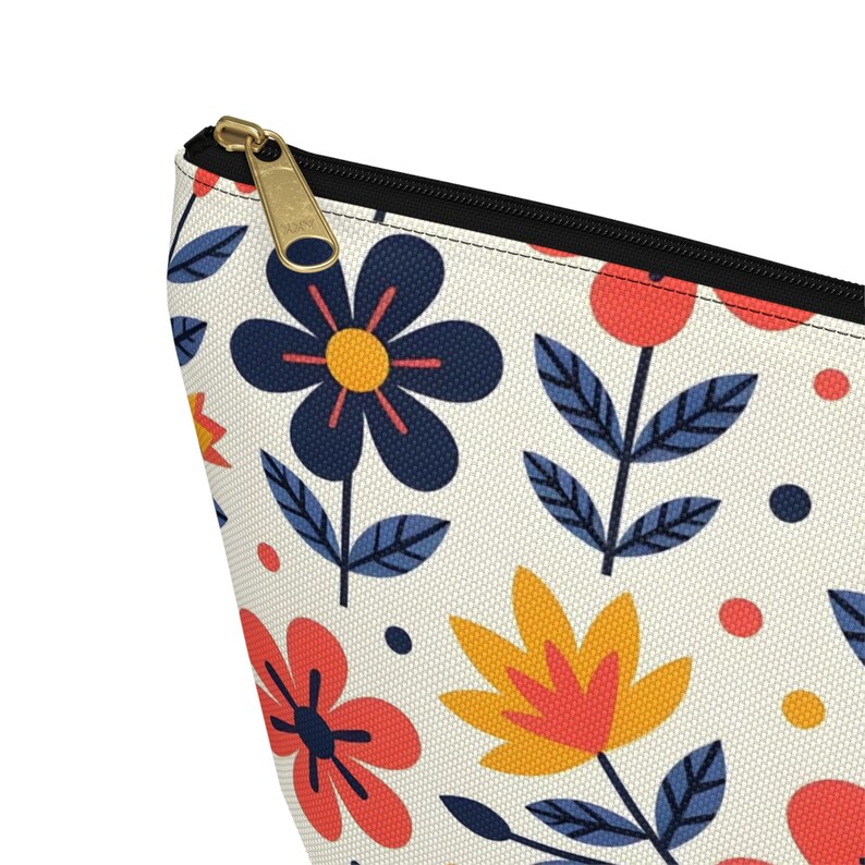 Estuche floral para accesorios: organizador de maquillaje y viaje para uso diario imagen 5
