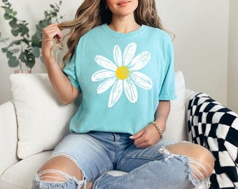 Daisy Flower Comfort Colors Shirt - Summer Shirt - Floral T-shirt