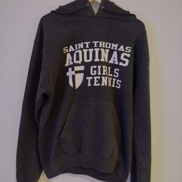 Champion Size M (Grau)  | Girls Tennis Hoodie  |  Saints Thomas Aquinas Pulli mit Kaputze