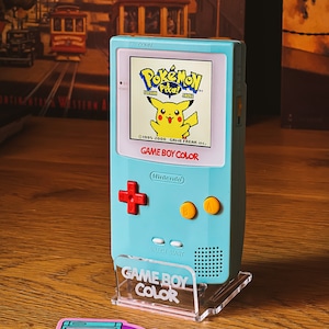 Vintage Game Boy Color with IPS screen blue edition