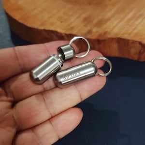 Pill Box Necklace Pendant,Mini Metal Pill Box,Travel pill case ,Waterproof Pill Box,Keychain Pill Case  Pendant