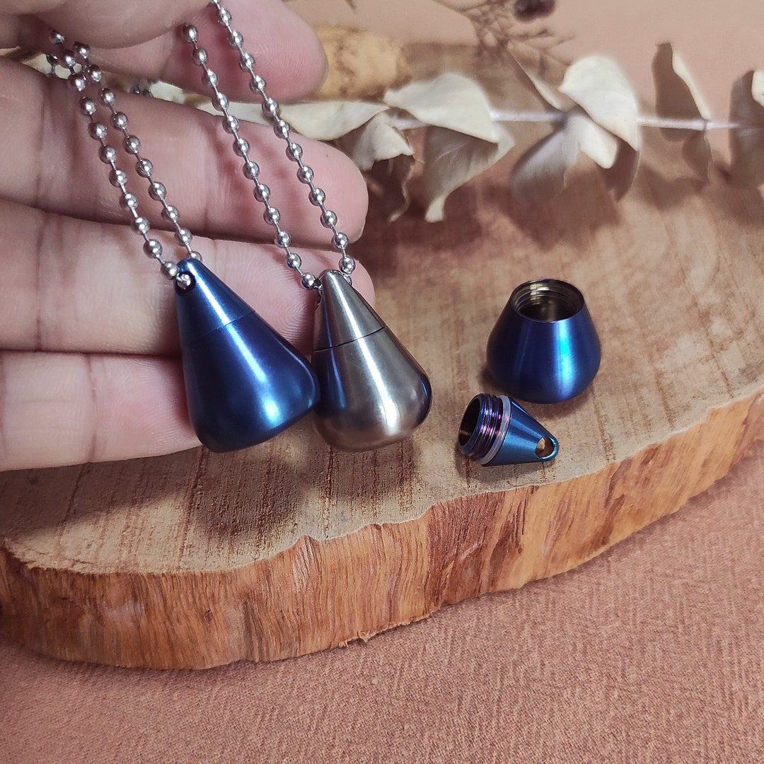 Titanium Necklace Pendant, Pill Box Necklace,urn Pendant Necklace,ashes