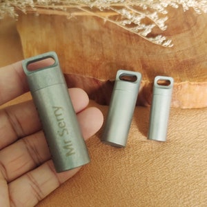 Wasserdichte Pillendose im Freien, Rucksack Pillenbox Anhänger, Schlüsselanhänger Anhänger, Metall Pillendose, wasserdichte Mini Pillenbox, wasserdichtes Pillenglas