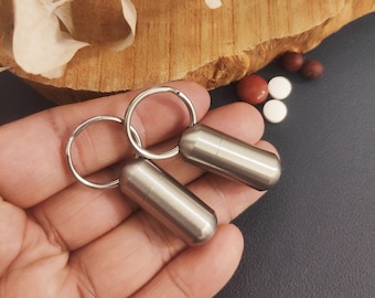 Pill Box Necklace Pendant,Mini Metal Pill Box,Travel pill case ,Waterproof Pill Box,Keychain Pill Case  Pendant