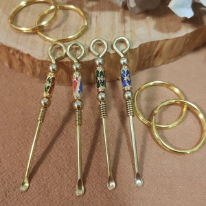 Handmade ear spoon, Ancient style, Personalize keychain ear pick,Brass keychain pendant, Vintage brass ear spoon, Keychain ear scoop