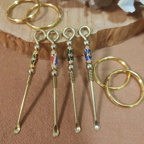 Handgefertigter Ohrlöffel, alter Stil, Personalisieren Schlüsselanhänger Ohrstecker, Messing Schlüsselanhänger Anhänger, Vintage Messing Ohrlöffel, Schlüsselanhänger Ohrlöffel