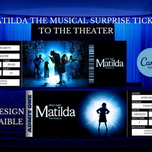 Vorlage MATILDA Die musikalische Überraschungskarte für DAS THEATER, Instant Download, bearbeitbar und druckbar, einfach, Geschenkkarte zu machen