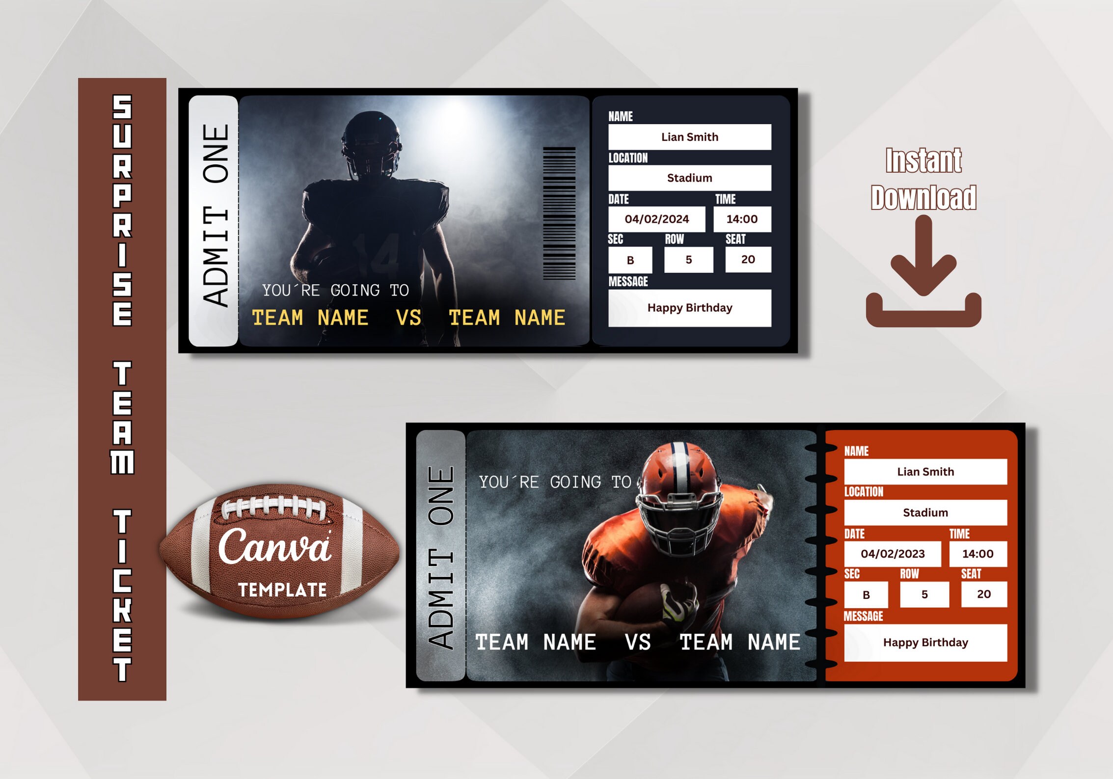 Football Game Ticket Template Surprise, Experience the Thrill of the