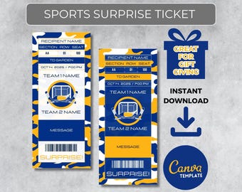 BUFFALO Colors Game Day Gift | Instantly Editable Hockey Ticket | Surprise Sports Stub for Fans | Printable - Personalized Gift |