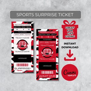 Sofort bearbeitbares Hockeyticket | New Jersey Colors Game Day Geschenk | Überraschungssport Stub für Fans | Printable - Personalisiertes Geschenk |