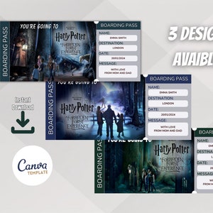 Anpassbare Forbidden Forest Adventure Surprise Ticket-Vorlage, Forbidden Forest Printable Boarding Pass für ein magisches Urlaubsreisegeschenk