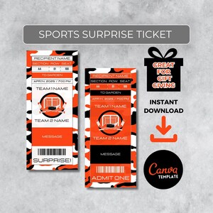 Sofort bearbeitbares Hockeyticket | Philadelphia Farben Spieltag Geschenk | Überraschungssport Stub für Fans | Printable - Personalisiertes Geschenk |