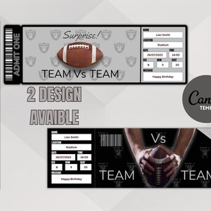 Fußballspiel Las Vegas Colors Ticket Vorlage Überraschung: Erleben Sie den Nervenkitzel des Feldes, Instant Download, bearbeitbares Ticket
