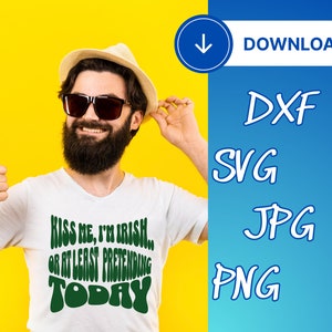 Conjunto de archivos cortados del Día de San Patricio - Letras verdes divertidas Svg, Dxf, Jpg y Png