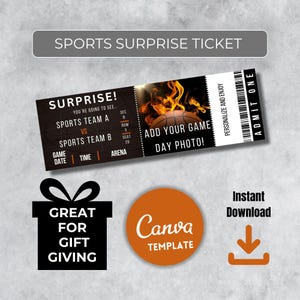 Sofort bearbeitbares Basketball Game Ticket | Personalisierte Sportveranstaltung Stub | Game Day Surprise Geschenk|Druckvorlage für Fans|PDF Download
