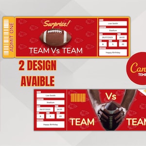 Fußballspiel Kansas City Colors Ticket Vorlage Überraschung: Erleben Sie den Nervenkitzel des Feldes, Instant Download, bearbeitbares Ticket