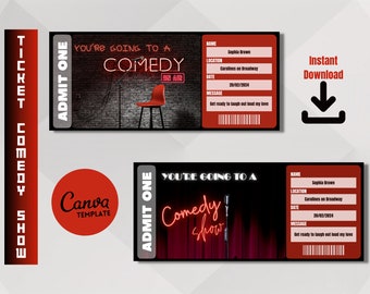 Comedy Event Template - Printable Surprise Comedy Show, Night of Laughs, Comedy Club Fun, Easy to Customizable; instant Download template
