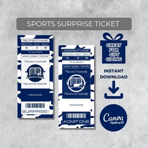 Sofort bearbeitbares Hockeyticket | Toronto Colors Game Day Geschenk | Überraschungssport Stub für Fans | Printable - Personalisiertes Geschenk |
