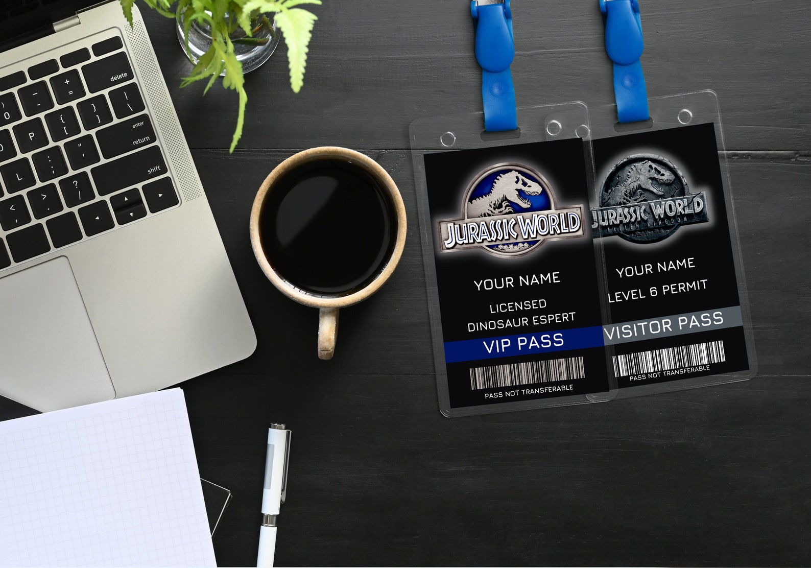 100% Customizable Jurassic ID Badge Template, Printable Jurassic ID ...