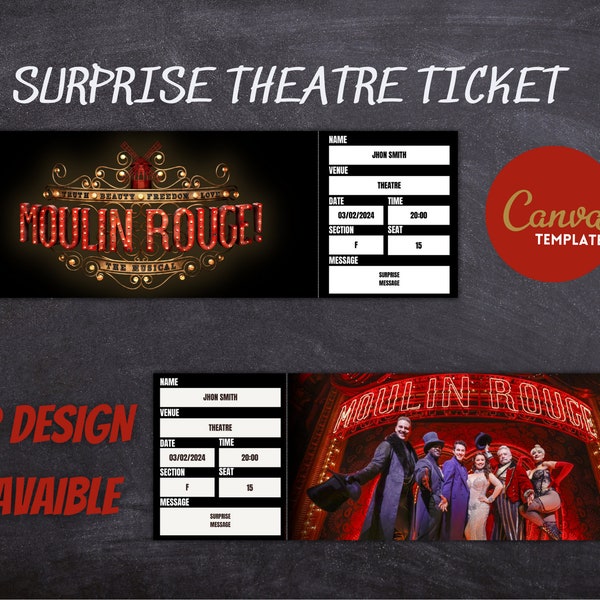 Moulin Rouge Ticket Template Etsy Moulin Rouge Ticket Template Etsy
