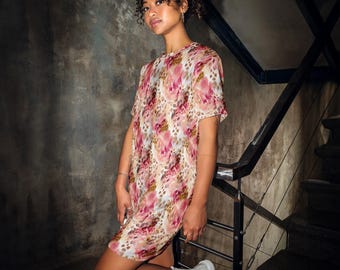 pink glitter t shirt dress Women's Leopard Print T-shirt Dress, Women's Leopard Print Shirt, Gift for Her Dress outfit