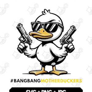 Duck SVG PNG, Duck with Gun SVG, Funny Duck Svg, Duck with Glasses svg png, Duck Clipart, Duck Print, Rubber Duck, Anime Svg, Ducks