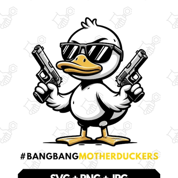 Duck SVG PNG, Duck with Gun SVG, Funny Duck Svg, Duck with Glasses svg png, Duck Clipart, Duck Print, Rubber Duck, Anime Svg, Ducks