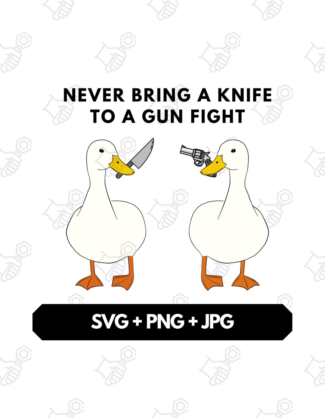 Duck SVG PNG Duck With Knife SVG Funny Duck Svg Animal Svg Etsy