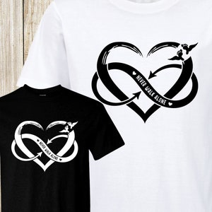 Coeur infini pieds avec ailes, Faith Love, RIP, ne jamais marcher seul, téléchargement numérique SVG, Cricut/Silhouette, vinyle/HTV/Sublimation, sticker voiture