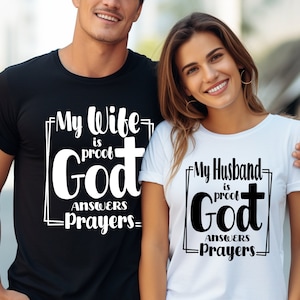 Mijn man/vrouw is het bewijs dat God gebeden verhoort, twee ontwerpen, paar SVG-ontwerp, Jezus SVG, leven op een gebed, op geloof gebaseerde SVG