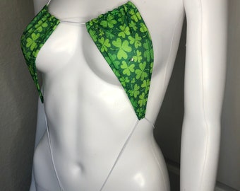 Clover Leaf Micro Slingshot Bikini  | Stripper Outfits | lolita Exotic Dancewear Set