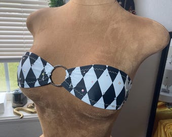 Circus bandeau bikini Stripper Outfit | Exotic Dancer Outfit | halloween Exotic Dancewear Set | Exotic Dance Wear | Rave Outfit gothic