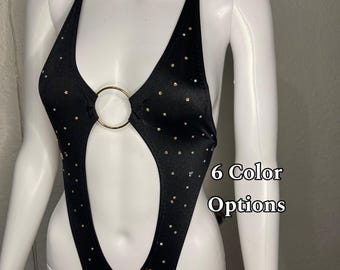 Cut Out One Piece Stripper Outfit Exotic Dancewear festival Outfit