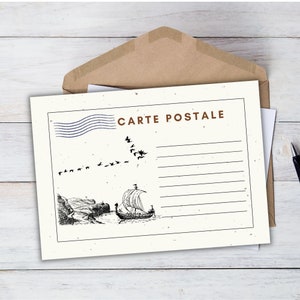 Printable Vintage Postal Card, Flat Postal Card