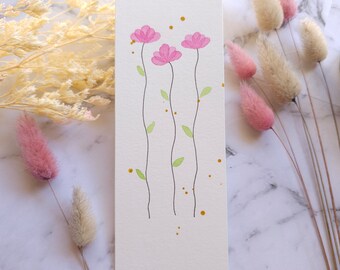 Shimmery Floral Watercolour Bookmark