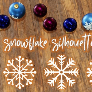 Snowflake silhouettes, svg, png, eps, dxf, laser cutting files