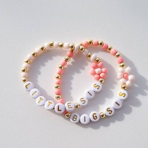 Pulsera Daisy para hermanita, pulsera Daisy para hermana mayor, pulsera para hermanita, pulseras Daisy para niños, regalo para niños pequeños