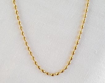 Gold Ball Beaded Choker: Dainty Gold-Plated Chain