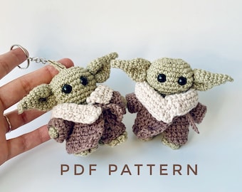 Baby Alien keychain crochet pdf pattern. Easy amigurumi