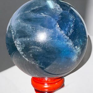 Natural Blue Fluorite Crystal Sphere