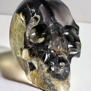 Natural Volcano Agate Skull UV Reactive Crystal