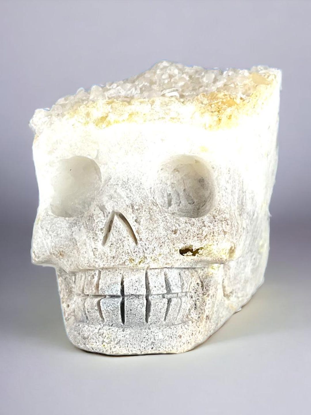 Natural Quartz Cluster Crystal Skull - Etsy
